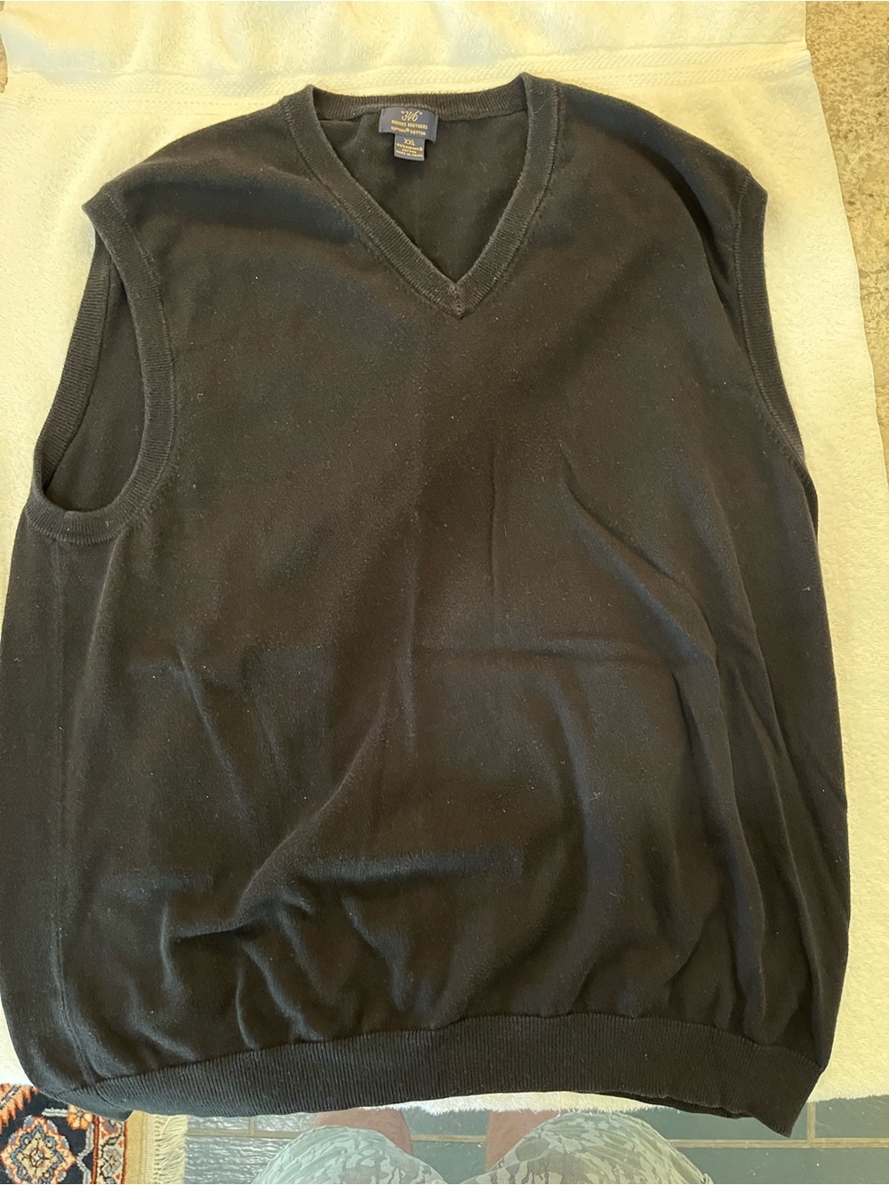 Brooks Brothers Black V-Neck Sweater Vest